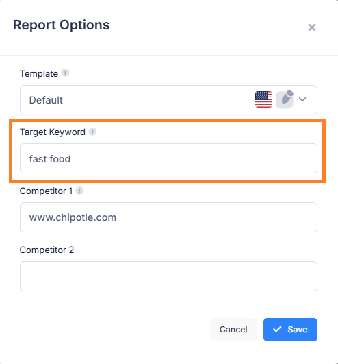 Target Keyword In The Report